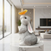 Rabbit Solar Garden Statue No Wiring Required Solar Powered Rabbit Light