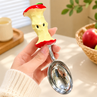 Shiny Finish Stainless Steel Dessert Spoon, Cute Design Novelty Dessert Spoon, Cartoon Topper Spoon, Mirror Polish Stainless Steel Spoon