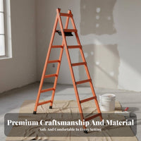 Carbon Steel Folding Ladder Foldable Design Folding Stepladder Stable Heavy Duty Herringbone Ladder for Carpenters, Homeowners, Home, Workshop, Garage