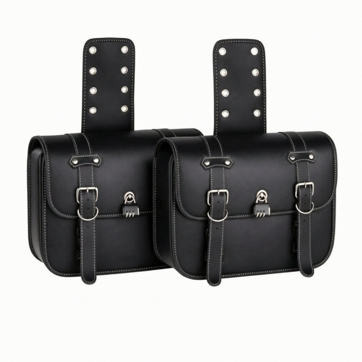 Water-Repellent Motorcycle Saddlebags Retro Motorcycle Side Bags Black Side Luggage Saddlebags Stable for Motorcyclists