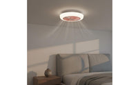 Quiet Flush Mount Fan Light Modern Minimalist Fan Ceiling Lamp Quiet Operation Fandelier Reversible Engine for Bedroom, Dining Room