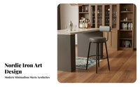 Modern Design High Chair with Back Support Sturdy Frame Bar Stool Comfortable Cushion Seating Furniture Footrest Included for Cafe Owners, Homeowners, Adults, Restaurant, Kitchen, Dining Room