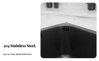 Scratch Resistant Black Nano Kitchen Sink Easy to Clean 304 Stainless Steel Sink Fast Draining Mini Wet Bar Basin Anti-Condensation Coating for Apartment Dwellers, Homeowners, DIY Enthusiasts, RV