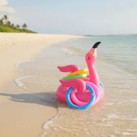 Floating Inflatable Flamingo Hoop Toss Game Lightweight Flamingo Hoop Toss Game Portable Sturdy for Families