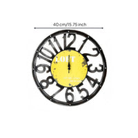 Openwork Vintage Wall Clock Black Frame Round Wall Clock Large 40 Cm Home Decor