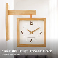 Double Sided Wall Clock Mechanical Movement Two Faced Hanging Clock Home Decor Battery Operated Easy to Read for Living Room