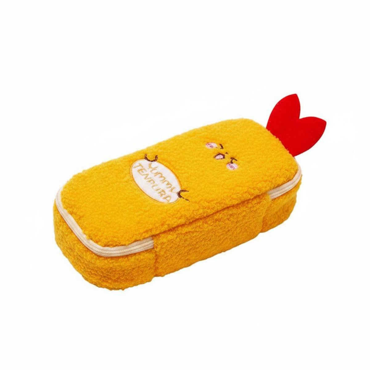 Fried Prawn Pencil Case Large Capacity Fuzzy Battered Pen Pouch Cute Design Cartoon Prawn Stationery Bag for Students, Kids, School, Office