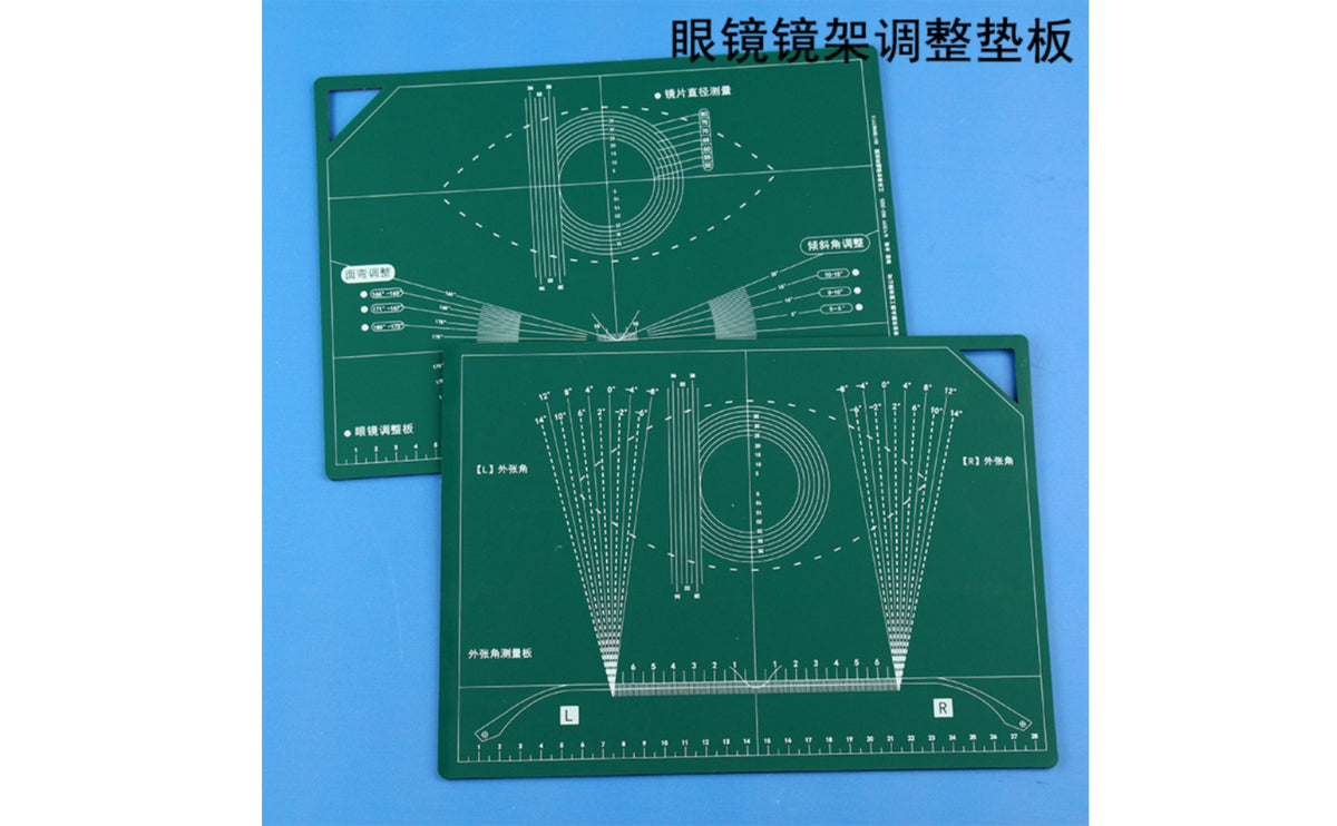 Angle Guides Eyeglass Frame Adjustment Mat left/right Labels Glasses Repair Board Flat Alignment Measurement Mat Rectangular
