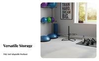 Space-Saving Exercise Ball Rack Heavy-Duty Exercise Ball Storage Stand Large Capacity Gym Equipment Long-Lasting Steel Construction for Fitness Center