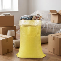 Lined Woven Bag Moving Bags, Debris Sacks Heavy Duty 50-100kg Capacity, Waterproof Tear-Resistant Sacks for Sand, Grain and Construction Waste