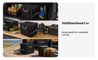 Removable Lid Foldable Trunk Storage Box Internal Divider Car Trunk Organizer Box Rigid Portable Vehicle Organizer Reflective Strip