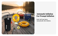 High Buoyancy Automatic Inflatable Life Buoy Lightweight Portable Self-Rescue Buoyancy Aid Long-Lasting for Anglers, Swimmers, Fishing