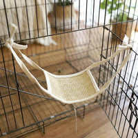 Woven Hamster Hammock, Hanging Hammock for Hamsters with 25cm Hanging Rope, Chewable Bed for Small Animals