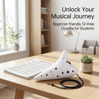 12 Hole Ocarina Instrument, Alto Instrument for Beginners, Ceramic Musical Instrument, Learning Ocarina with Bag, Gift for Kids