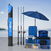 Large Fishing Bag, Single-Layer Blue Oxford Fishing Rod Case, Waterproof with Shoulder Strap, for Amateur Anglers