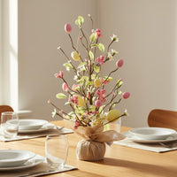 LED Easter Egg Tree Easy Setup Tabletop Easter Tree Decoration Burlap Base