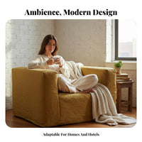 Removable and cleanable Cover Lowsupport Upholstered Armchair Wabi-Sabi Design Accent Chair Japanese design Indoor Furniture Nordic Aesthetic for Interior Designers, Hotel Managers, Living Room, Bedroom, perusing corner, Reception Area
