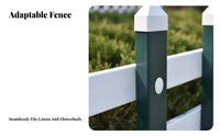 PVC Picket Fence Steel Reinforced Vinyl Lawn Fence Weather Resistant for Walkway
