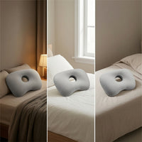 Ear Pillow with Hole Contoured Ear Hole Pillow Washable Breathable for Side Sleepers, Bed, Bedroom