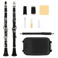17-Key B-Flat Clarinet Nickel-Plated B-Flat Clarinet Lightweight Woodwind Instrument Easy to Use for Beginners, Students