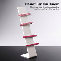 Hair Clip Holder Stand, Clear Acrylic Display Organizer, Retail for Accessory Storage, Transparent Barrette Rack