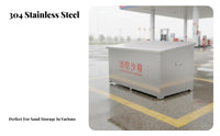 Stainless Steel Sand Cabinet Customizable Text for Gas Stations, Industrial Site