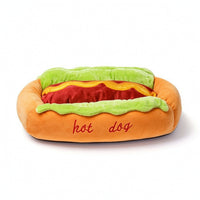 Soft Hot Dog Pet Bed Bolster Hot Dog Bed Soft Washer and Dryer Friendly for Young Dogs