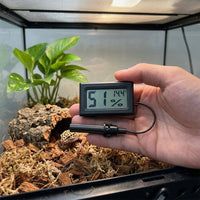 High Accuracy Reptile Thermometer, Hygrometer Humidity Meter with Digital LCD, Thermometer Temperature Monitor with Probe for Snakes and Geckos