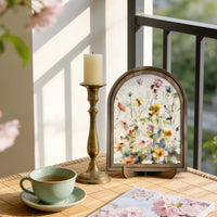 Wooden Flower Ornament Creative Gift Table Sign Wooden Plaque for Living Room, Desktop