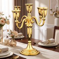 Candlestick with Multiple Arms European Metal Candelabrum Alloy Candle Holder Elegant Candelabra Classic for Dining Table