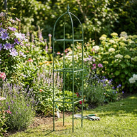 Garden Trellis for Climbing Plant Support, Sturdy Obelisk for Raised Garden Bed and Tomato Cage, 11mm Thick Steel for Potted Plants, 1 Pack