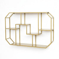 Geometric Grid Shelf Multi-Functional Floating Rack Easy Installation for Study