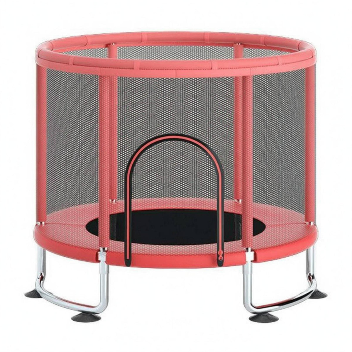 Handrail Kids Indoor Trampoline 360° Enclosure Jumping Frame for Children, Indoors