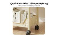 Rolling Storage Shelf Movable with Wheels Mobile Storage Shelf Space Saving