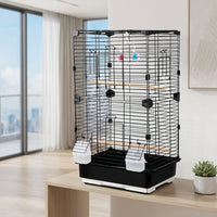 Large Bird Cage and Parrot Cage for Cockatiel, Two-Tier Mansion design Indoor Bird Cage with Accessories, Spacious Habitat for Parakeet Parrot