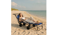 All Terrain Cart with Adjustable Backrest Heavy Duty Reclining Cart Easy to Store Folding Wagon Compact for Campers, Outdoor Enthusiasts, Camping, Picnics, Beach