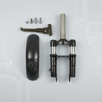 Twin Coil Front Fork Shock Absorber Matte Black Electric Scooter Front Fork Mounting Screws Electric Scooter Shock Absorption System Metal