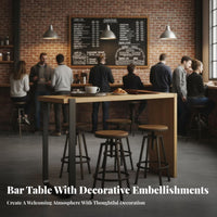 3 Pieces urban Bar Table with 2 Stools Vintage Design for Balcony, two people