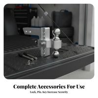 Double-Ball Hitch Aluminum Alloy Adjustable Trailer Hitch Ball Mount Locking Pins Tow Bar Polished