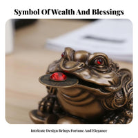 Three-Legged Money Frog Symbol of Prosperity Feng Shui Wealth Frog Business Opening Gift Wealth Frog Statue with Wealth for Homeowners, Shop, Store