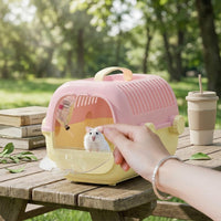 Small Pet Carrier and Travel Cage, Hard Handheld Hamster Cage for Outdoor Use, Rectangular Bird Cage for Hamster Travel Needs