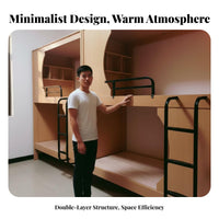 Modern Loft Bed Space Saving Bunk Bed with Storage Sturdy Metal Frame Bedroom Furniture for Students, Young Adults, Dormitory, Student Accommodations