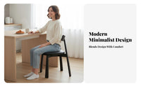 Modern Minimalist aesthetic Upholstered Side Chair Light Luxury Design Upholstered Wood Frame Side Chair Soft Padded Dining Room Seat Ergonomic Backrest for Homeowners, Restaurant Owners, Interior Designers, Restaurants, Cafes, Home Office