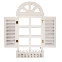 Faux Wall-Mounted Window Hanging Flower Display Decorative Window Frame Vintage Home Decoration for Dining Room