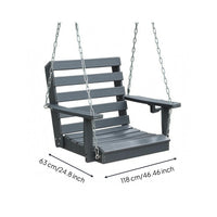Double-Seat Swing Chair Dark Grey Swing Chair Metal Chains for Patio, Balcony