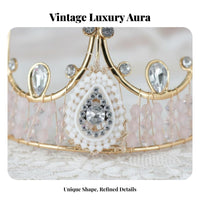 Bridal Crown Handmade Bridal Headpiece Crystal Queen Crown Luxurious Design Vintage Design Tiara Sparkling for Weddings, Wedding