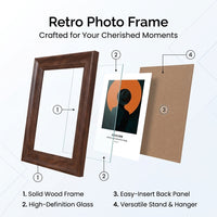 Photo Frame with Handmade Resin Vintage Decor, Picture for Wall or Desk Display, Classical Design for 6x4 and Tabletop Stand