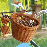 Long-Lasting Plastic Faux Rattan Cycle Basket Sturdy Structure Kids Bike Basket Easy to Install Weatherproof for Toddlers