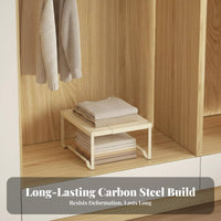 Extendable Design Wardrobe Shelf Divider Space Saving Carbon Steel Organizer Shelf Tool-No-Tools-Needed Assembly for Adults, Bedroom