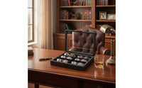 Black Walnut Wood Eyewear Organizer Vintage Design 8-Compartment Glasses Display Box 8-Compartment Glasses Storage Box Soft